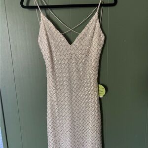 Elegant Cream Sequin Dress